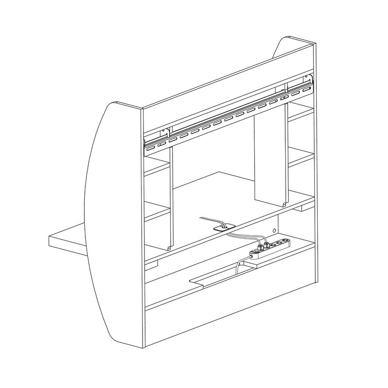 Hivvago White Wall-Mounted Modern Space Saving Laptop Computer Desk