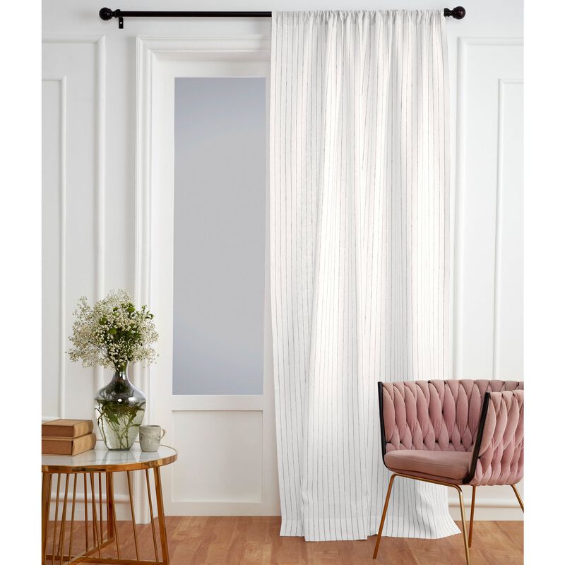 Solino Home 100% Pure Linen Pinstripe Curtain for Thanksgiving, Christmas