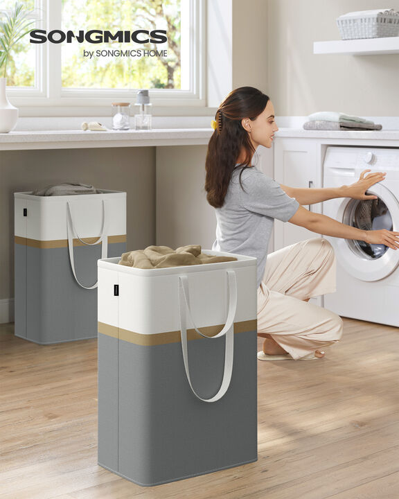 Set of 2 Laundry Hampers, Foldable Laundry Baskets, 19.8 Gal