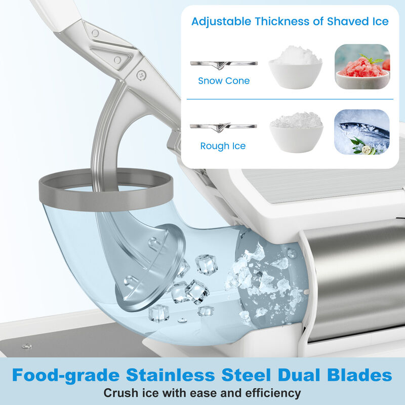 300W Commercial Ice Crusher with Dual Blades and Safety Switch