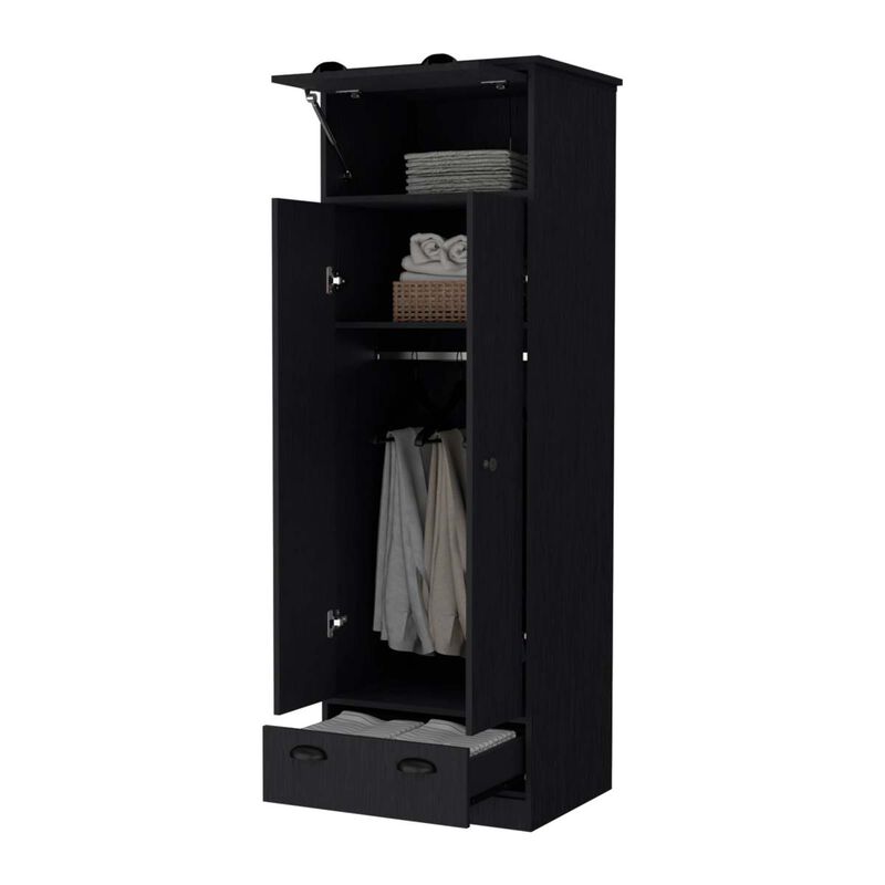 Lakewood Double Door And 1-Drawer Armoire Black
