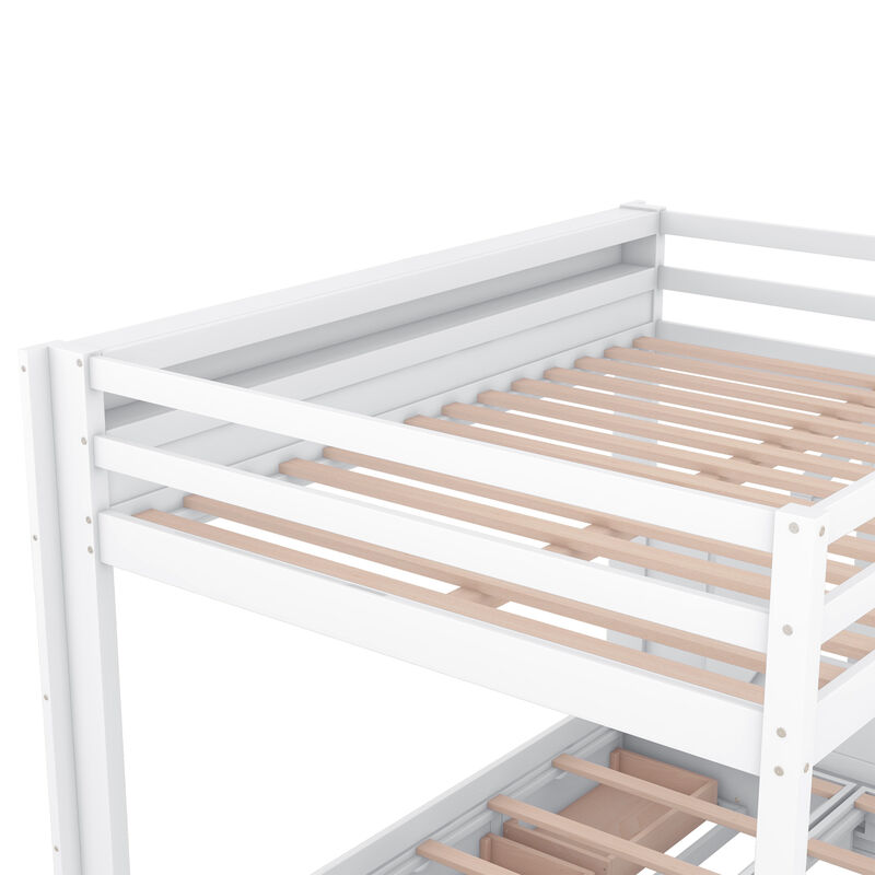 Merax Convertible Bunk Bed with Storage Staircase