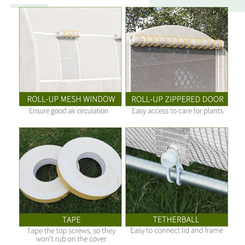 Outdoor Steel Frame Greenhouse Tunnel, Weather-Resistant Garden Warm House