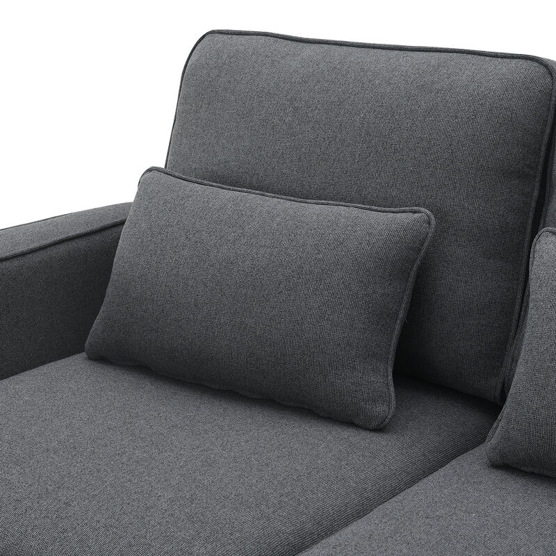Merax Upholstered Sectional Sofa with Console