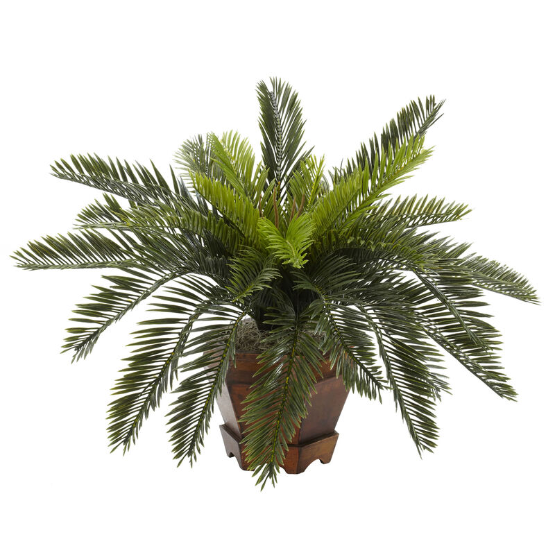 Hivvago Cycas w/Hexagon Vase Silk Plant