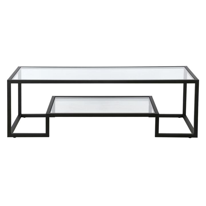 Hudson&Canal Athena 54'' Wide Rectangular Coffee Table in Blackened Bronze