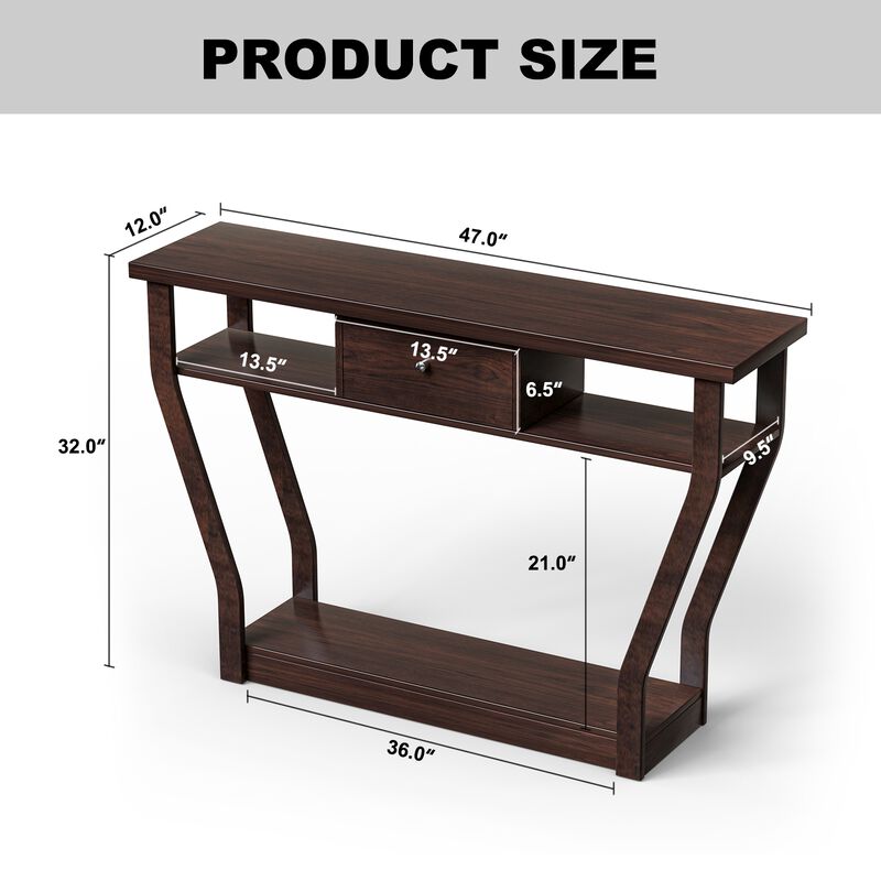 Modern Sofa Accent Table with Drawer