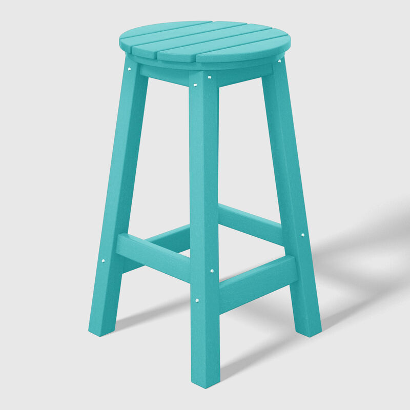 WestinTrends 24" HDPE Outdoor Patio Round Counter Height Bar Stool Set of 2