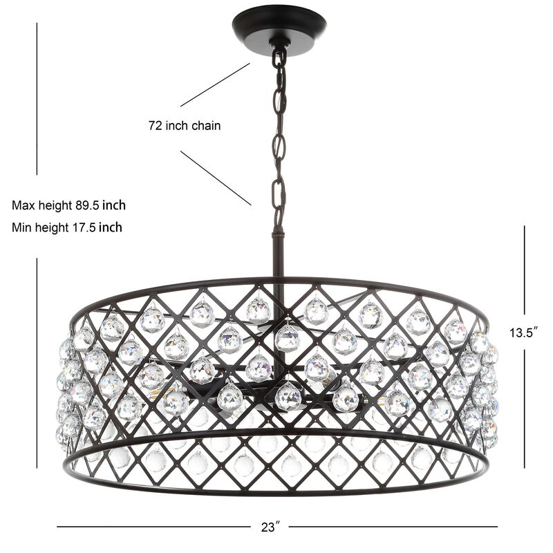 Gabrielle Crystal/Metal LED Pendant