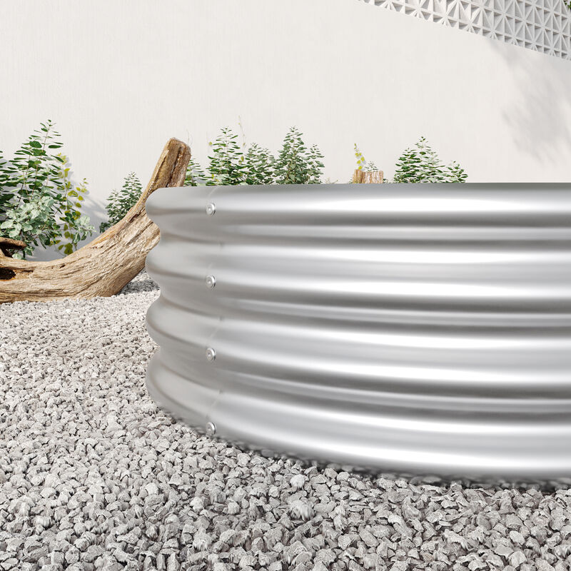 Streamdale Oval Metal Raised Garden Bed for Plants and Flowers