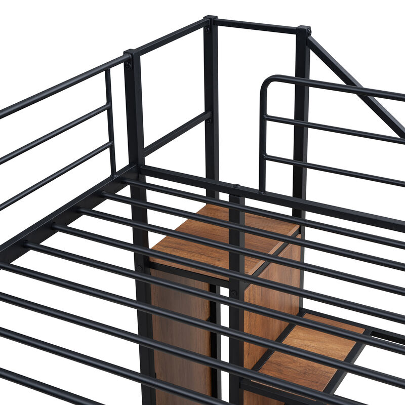 Merax Metal Bunk Bed with Lateral Storage Ladder
