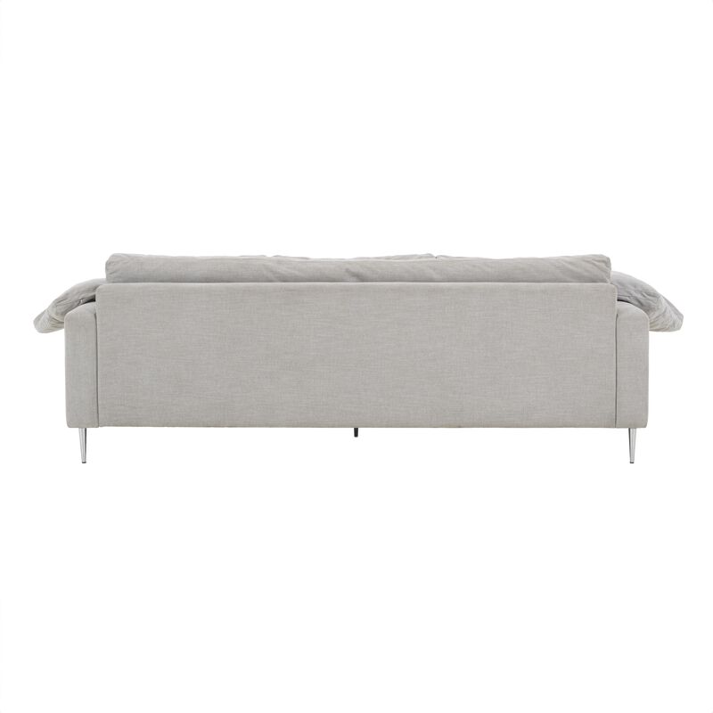 Vari Beige Textured Velvet Lounge Sofa