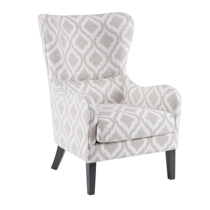 Belen Kox Moda Wingback Accent Chair in Grey/White, Belen Kox