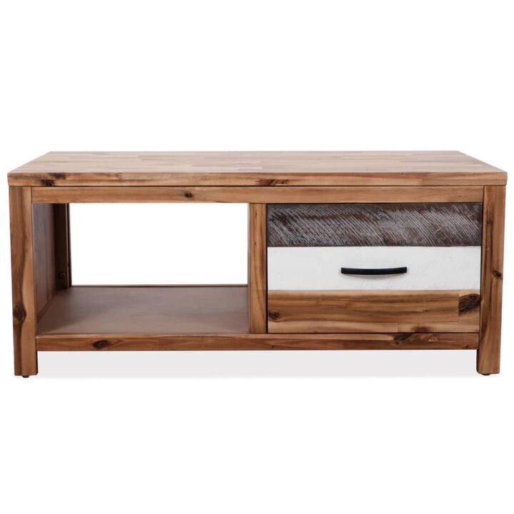 vidaXL Coffee Table Solid Acacia Wood 35.4"x19.7"x14.8"