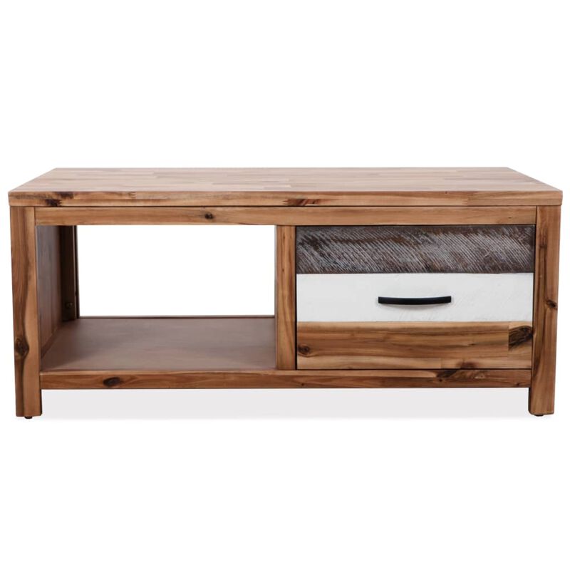 vidaXL Coffee Table Solid Acacia Wood 35.4"x19.7"x14.8"