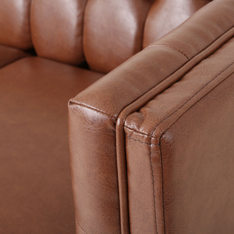 Merax 3-seat PU Sofa with Tufted Back