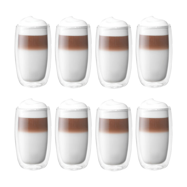 ZWILLING Sorrento 8-pc Double-Wall Glass Latte Cup Set