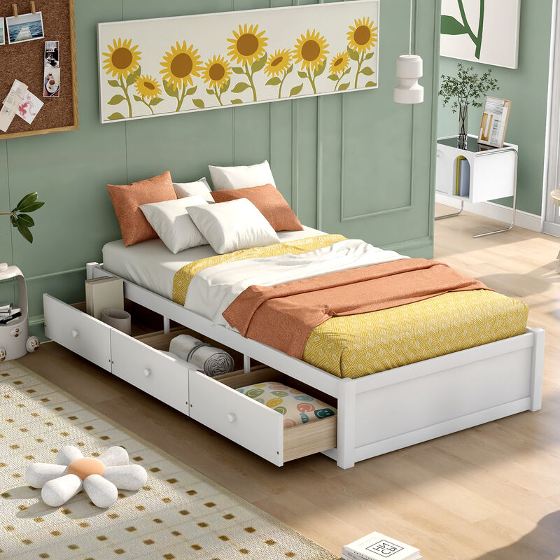 Merax Platform Bed with 3 Storage Drawers