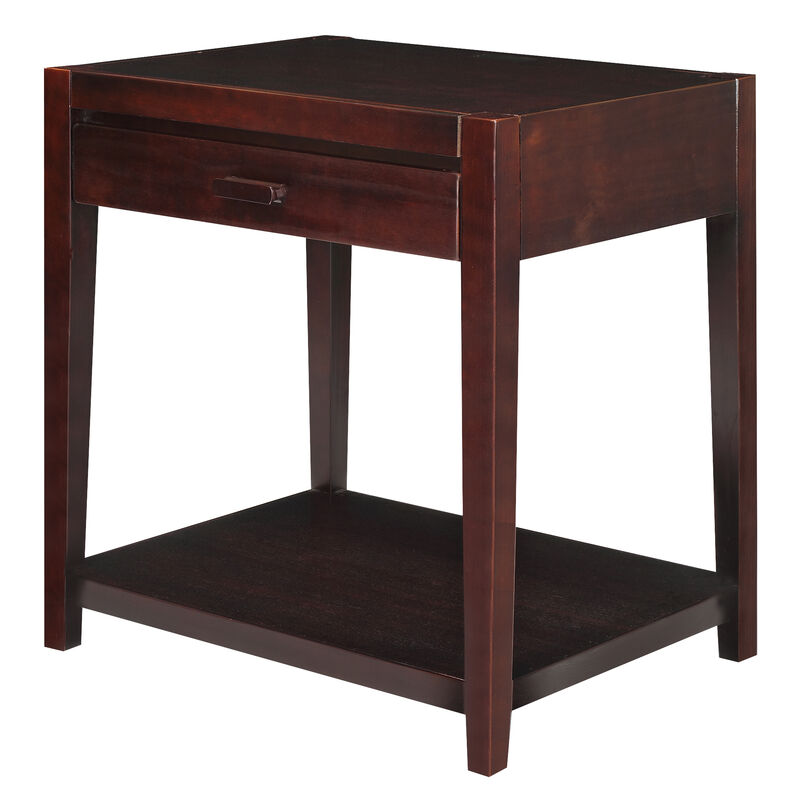 Casual Home Notre Dame Nightstand with USB Ports-Espresso, 18.75 in x 24 in x 26 in (D x W x H)