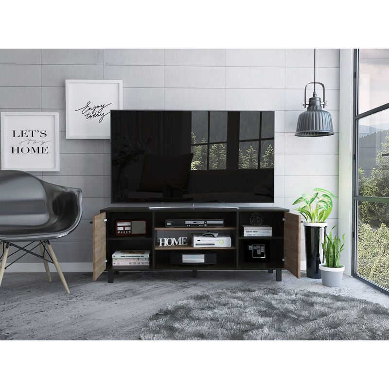 Cannon 3-Shelf 2-Door TV Stand Carbon Espresso