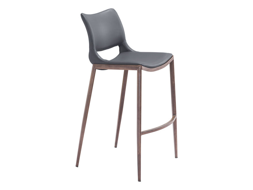 Ace Barstool (Set of 2) Dark Gray & Walnut