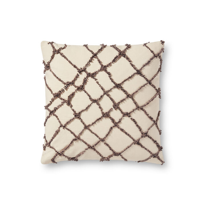 PLL0043 Ivory/Black 18"x18" Down Pillow