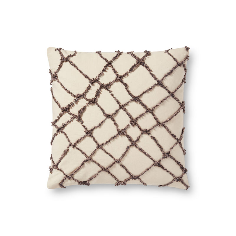 PLL0043 Ivory/Black 18"x18" Down Pillow