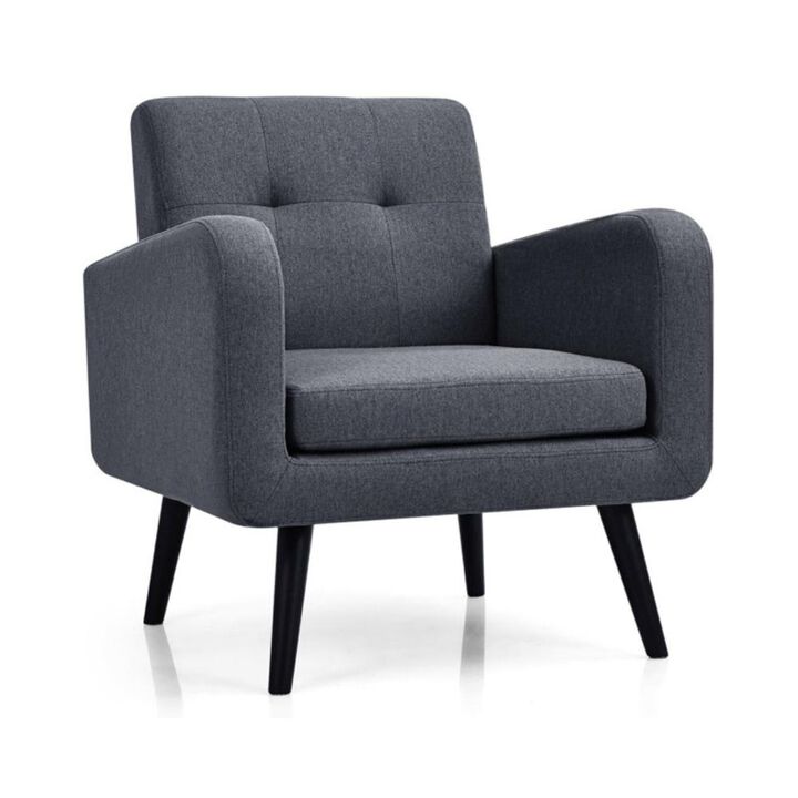 Hivvago Modern Upholstered Comfy Accent Chair Single Sofa with Rubber Wood Legs