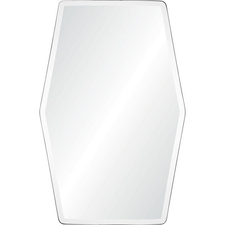 36" Silver Unframed Beveled Hexagonal Wall Mirror