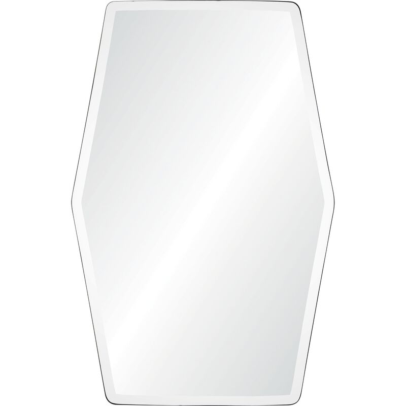 36" Silver Unframed Beveled Hexagonal Wall Mirror