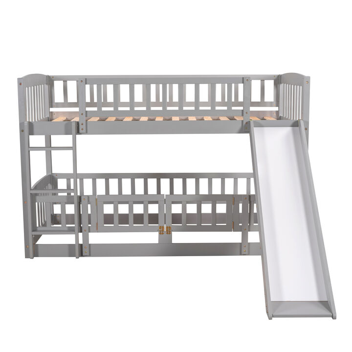 Merax Bunk Bed with Fence and Ladder for Kids Teens