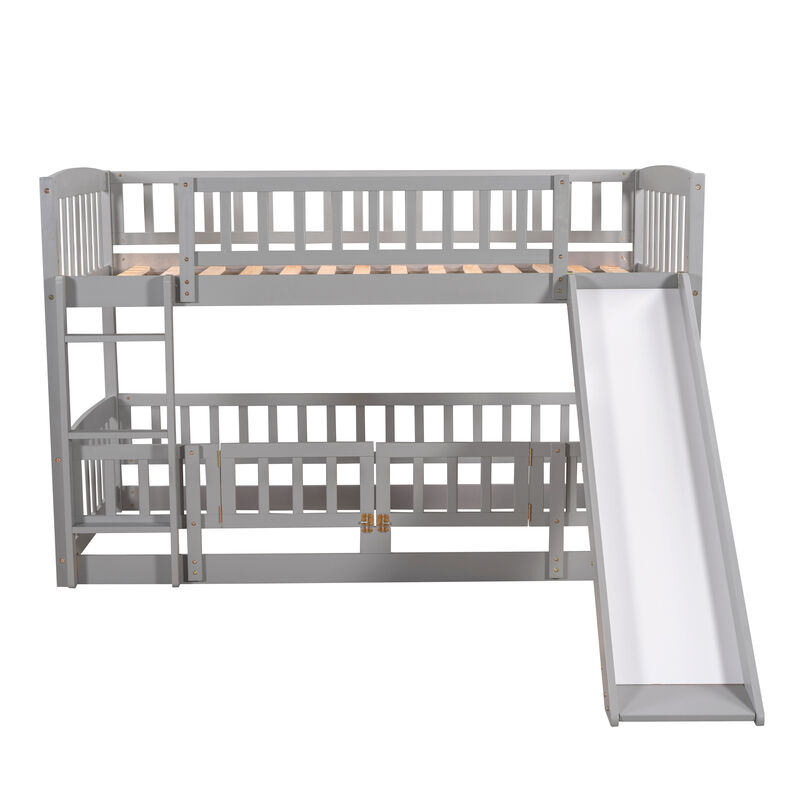 Merax Bunk Bed with Fence and Ladder for Kids Teens