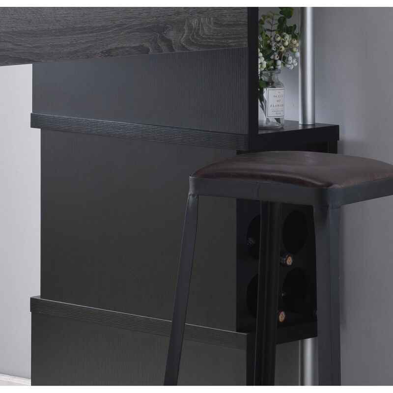 Bar Table Distressed Grey Black