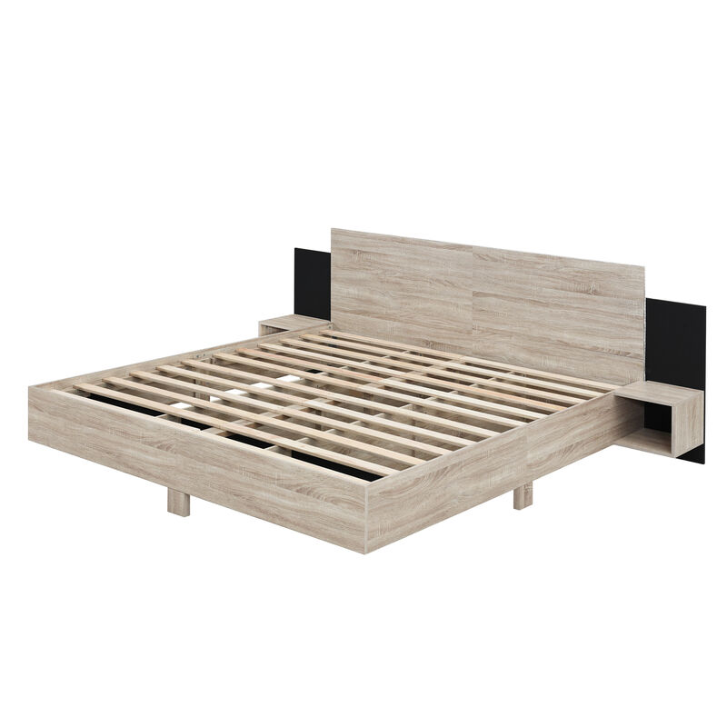Merax Floating Platform Bed with LED Lights