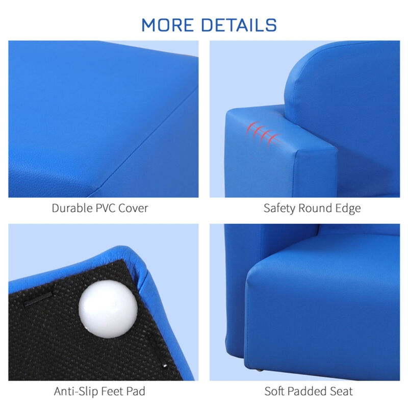 Multifunctional 2-in-1 Kids Sofa, Foldable Sofa Bed for Playroom & Bedroom