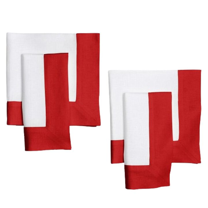 Solino Home 100% Pure Linen Dinner Napkins 20 x 20 Inch Set of 4 | Contempo for Thanksgiving, Christmas