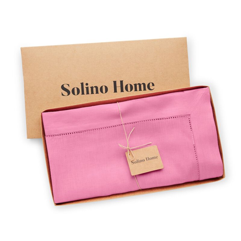 Solino Home 100% Pure Linen Tablecloth | Classic Hemstitch