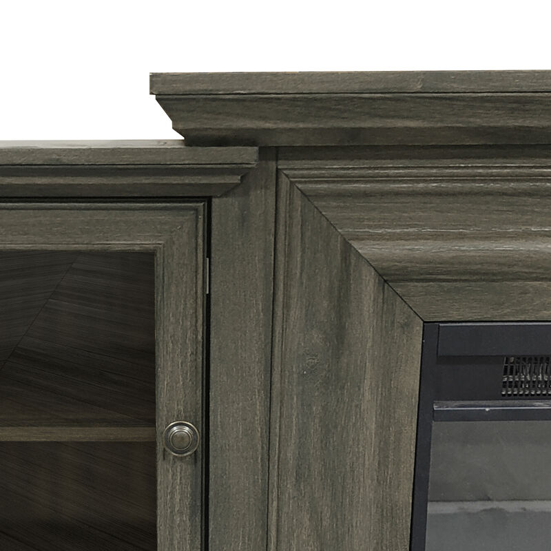 Farmhouse TV Stand with Fireplace - 70" Width -Fits up to 70" TV