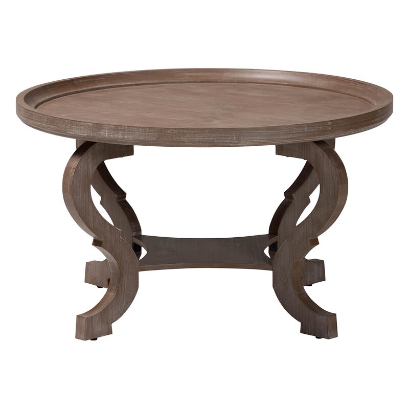 Baxton Studio Madrona French Country Antique Brown Wood Coffee Table
