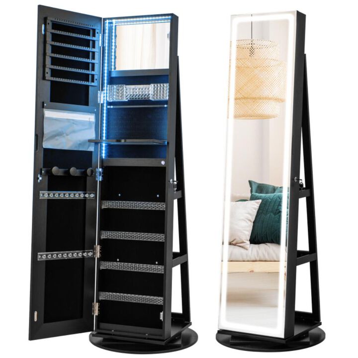 Hivvago Standing Jewelry Cabinet with Adjustable LED Lights