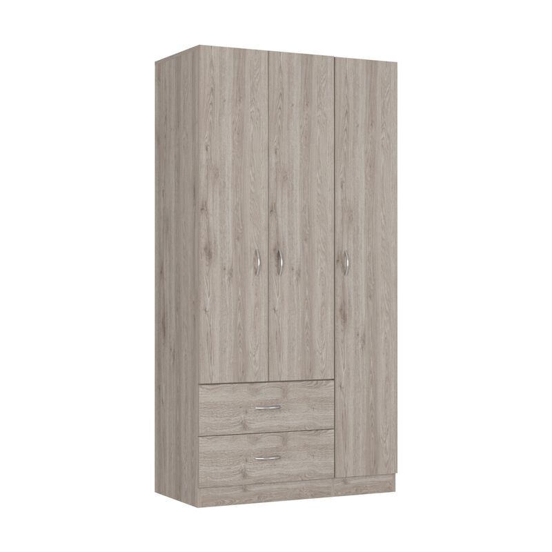 Three Door Armoire Clark, Bedroom, Light Gray