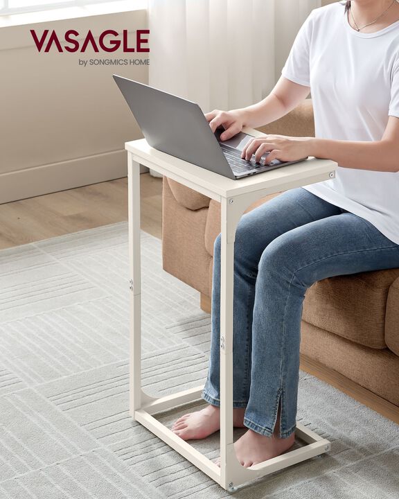 Sofa Side Table with C-Shaped Metal Frame Design