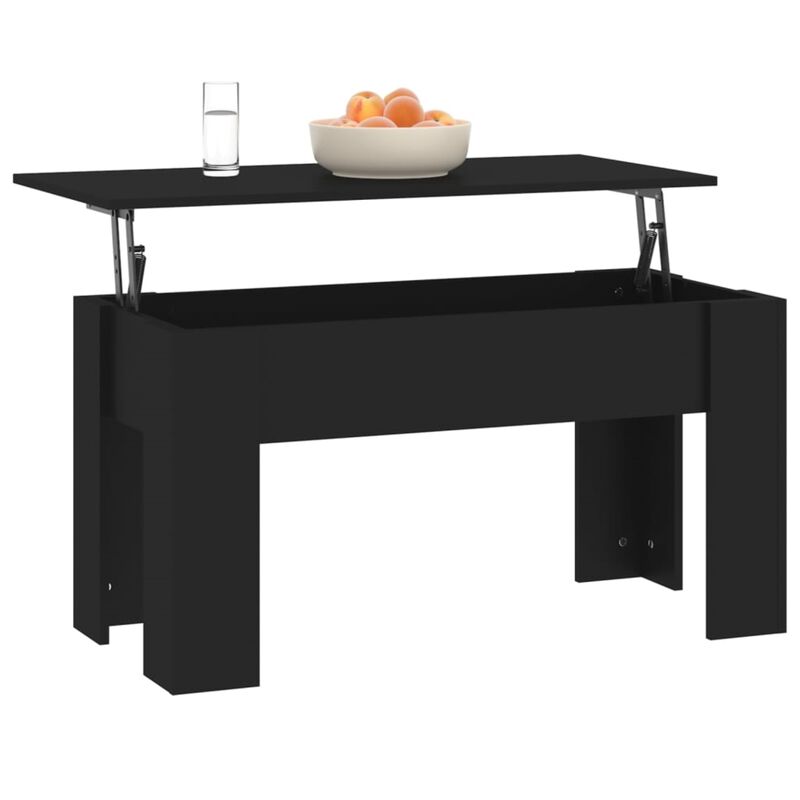 vidaXL Coffee Table Black 39.8"x19.3"x20.5" Engineered Wood