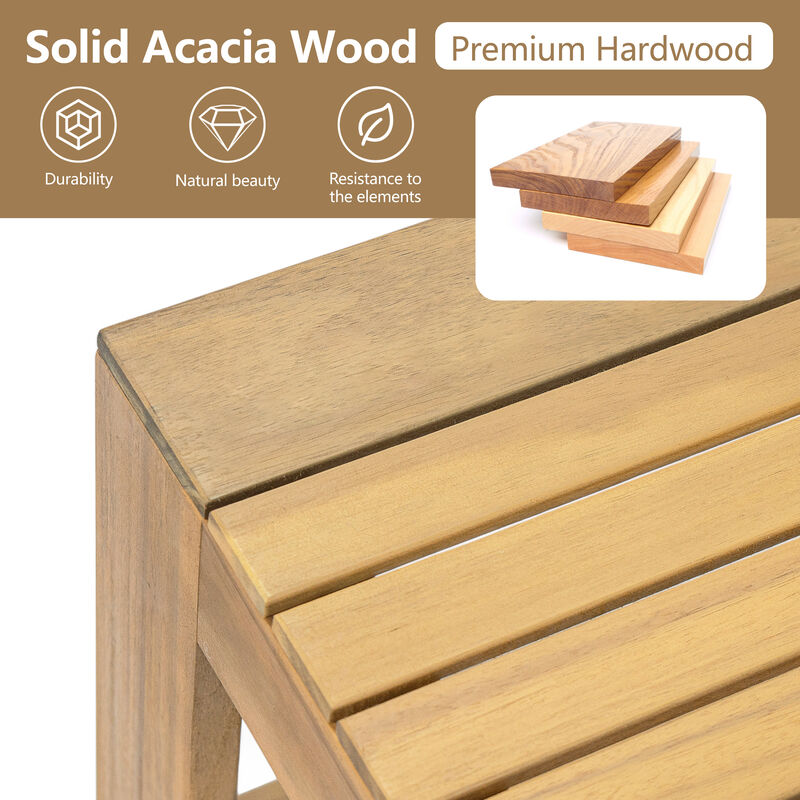 Merax Outdoor 3pcs Acacia Wood Sectional Patio Sofa Seating Set