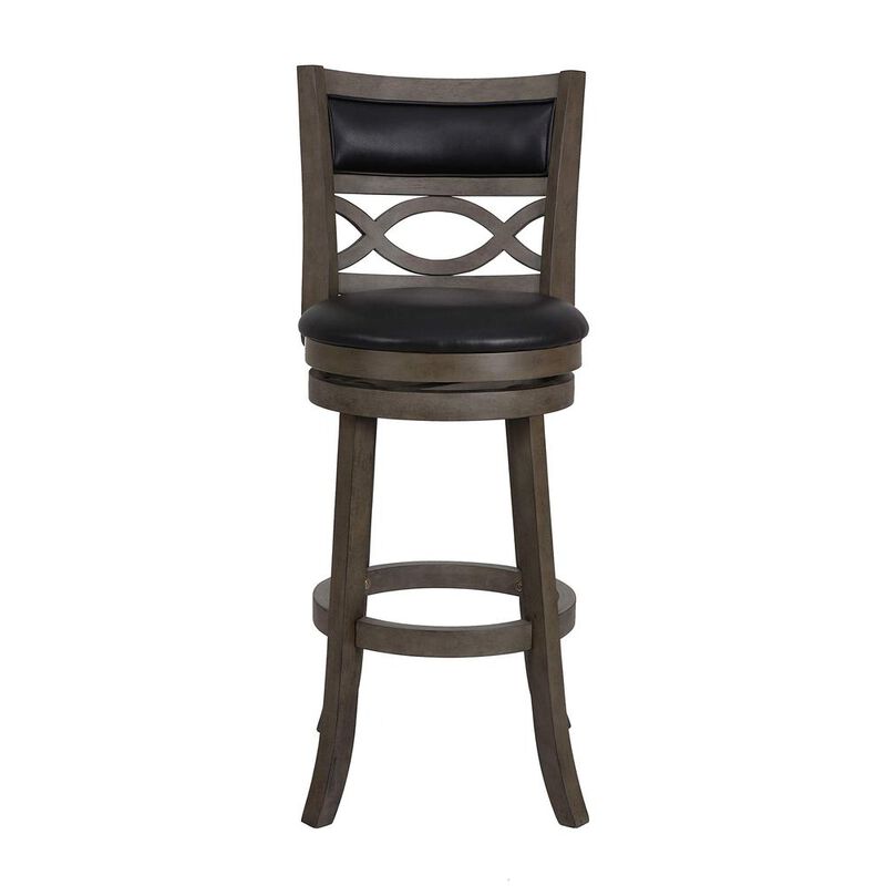 New Classic Furniture New Classic Manchester Gray Wood Swivel Bar Stool with PU Seat (Set of 2)