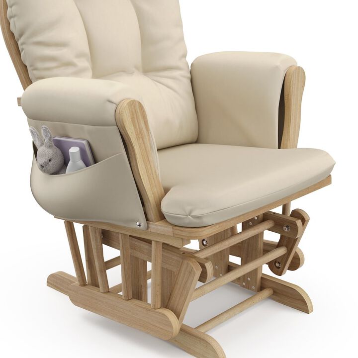 Storkcraft Hoop Glider and Ottoman - Natural with Beige