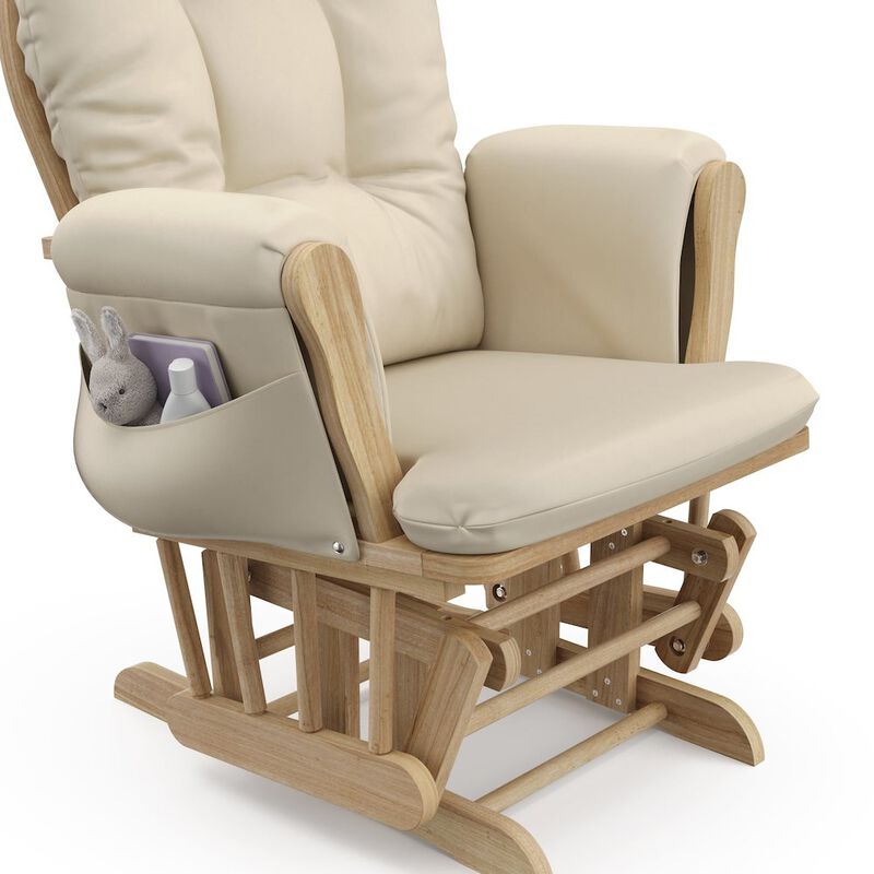 Storkcraft Hoop Glider and Ottoman - Natural with Beige
