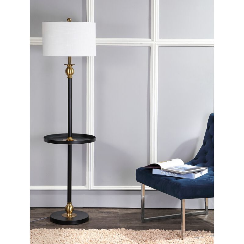 Evans Metal LED End Table Floor Lamp