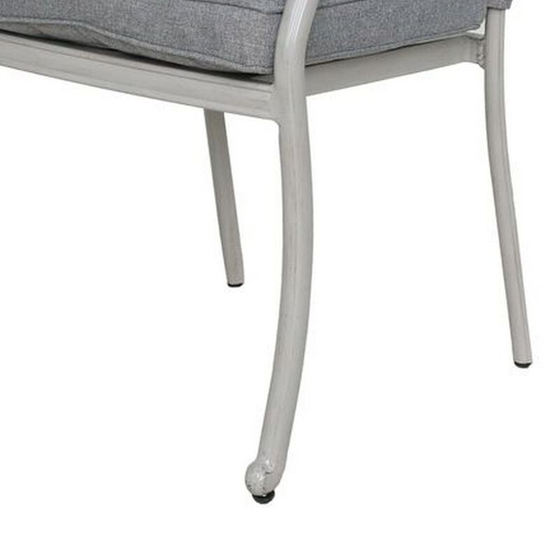 Wynn Outdoor Dining Armchair Set of 2, Aluminum, Heritage Gray Finish