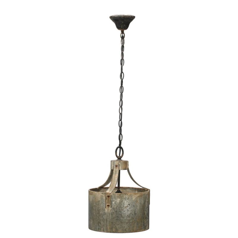 15" Gray and Rustic Brown Vintage Style Large X-Light Chandelier